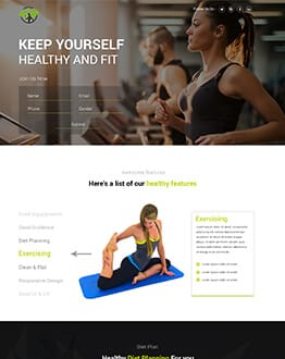 Best Conversion Rate Health And Fitness Internet Marketing Landing Page Design Template