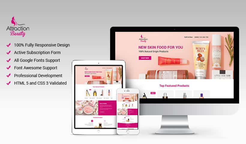 Maximize your Sales With Beauty product Responsive landing page design template