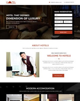 Effective High Lead Capturing Hotel and Restaurant Business Landing Page Design Template