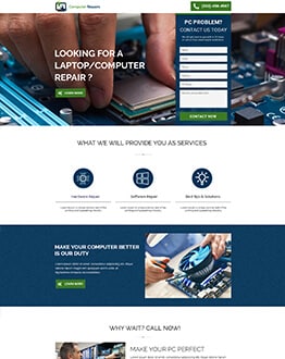 High Lead Computer Repair Services Responsive Landing Page Design