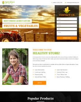 Agriculture Services and Products Landing Page Design Template