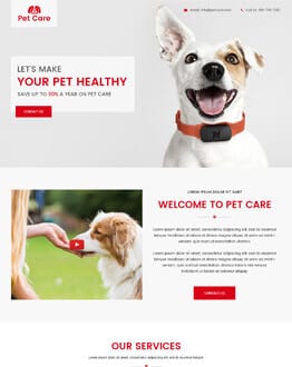 Best Animals and Pets landing page design template