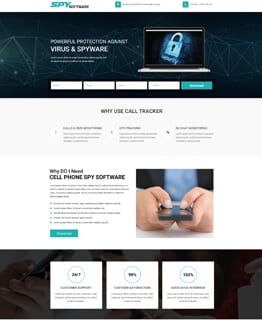 Best Cell Phone Spy Software Selling Landing Page Design Template