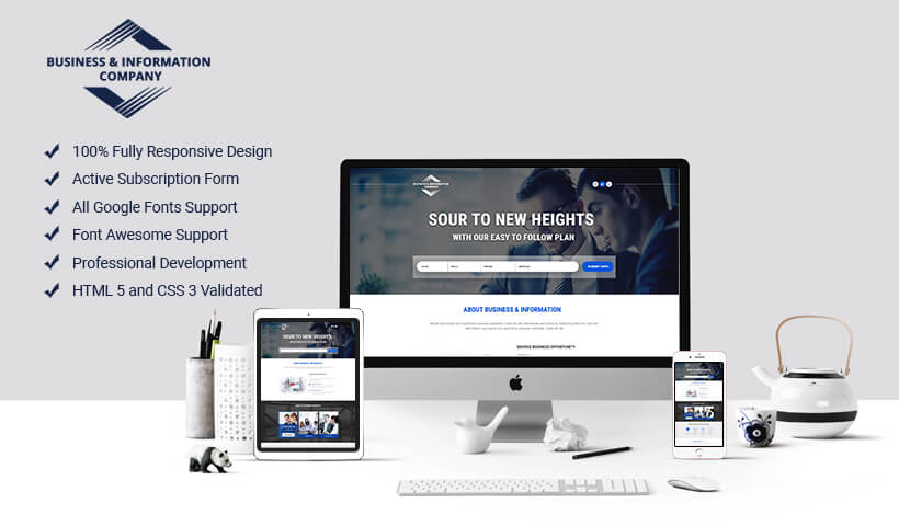 Responsive Business and Information Landing Page Design Template