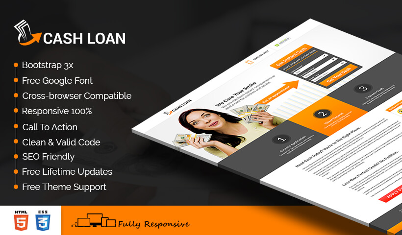 Boost Your Payday Loan Business Conversion HTML5 Responsive Cash Loan Squeeze Page Design Templates