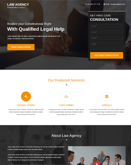 Best High Lead Genarating HTML5 Responsive Law Agency Landing Page Design Template