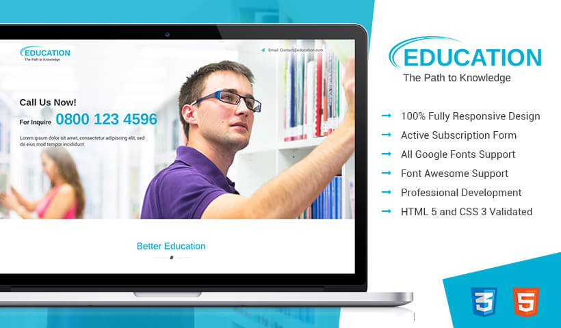 Get The Best Conversion Rate With This Education HTML5 Responsive PPC Landing Page Design Template