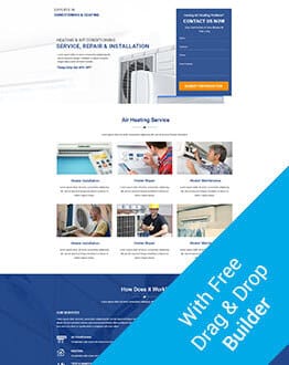 Air Conditioning & Heating services HTML template theme with Free Builder