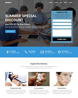 Medical Store Product and Services Landing Page Design Template
