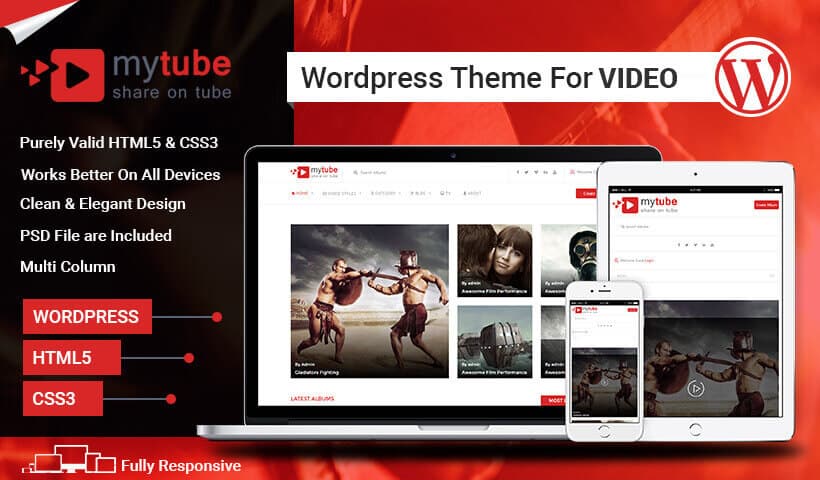 Youtube, Vimeo & Daily Motion Clips WordPress Theme Website Template