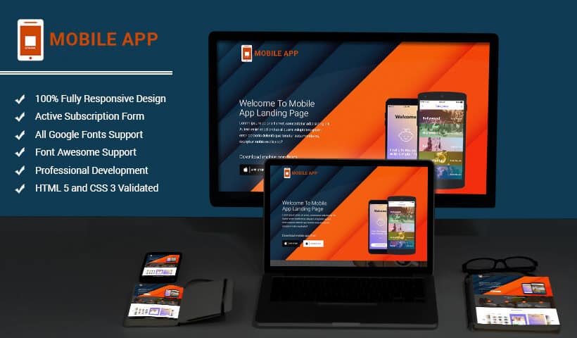 Mobile Apps Responsive Landing Page HTML Template