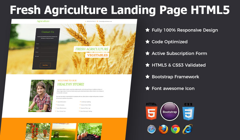 agriculture landing page template